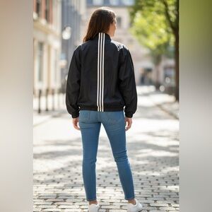 Adidas Equipment Track Jacket -Stripes Front and Back Panel-Size Large